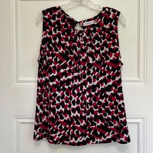 Calvin Klein Sleeveless Shell Black Red White Poly/Spandex XL